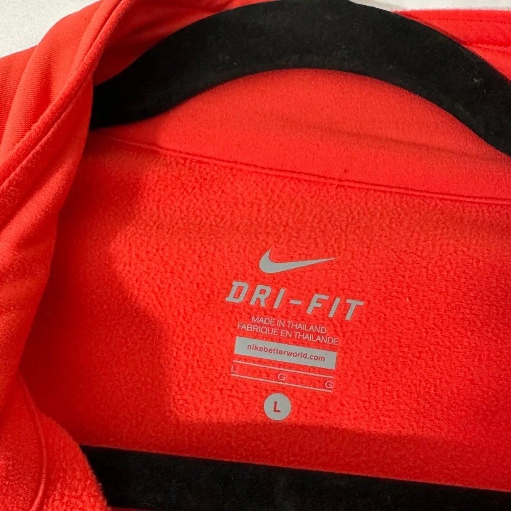 Nike Element Dri-FIT Womens Jacket L Orange Full Zip Running Fleece Lined Sporty